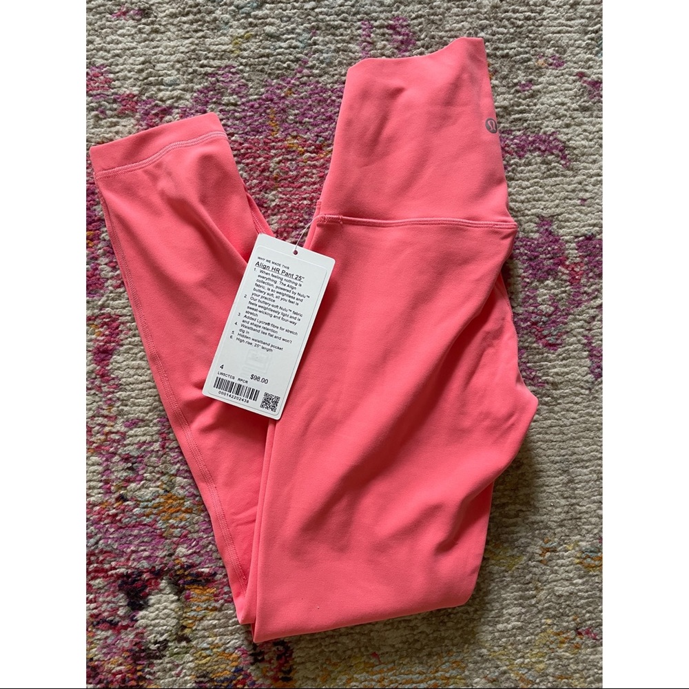 Lululemon HR Align Leggings. Size 4, raspberry cream color.